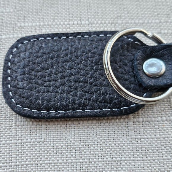 Keychains Black Genuine Leather Keys Holder Handmade Key Ring New - Picture 9 of 9